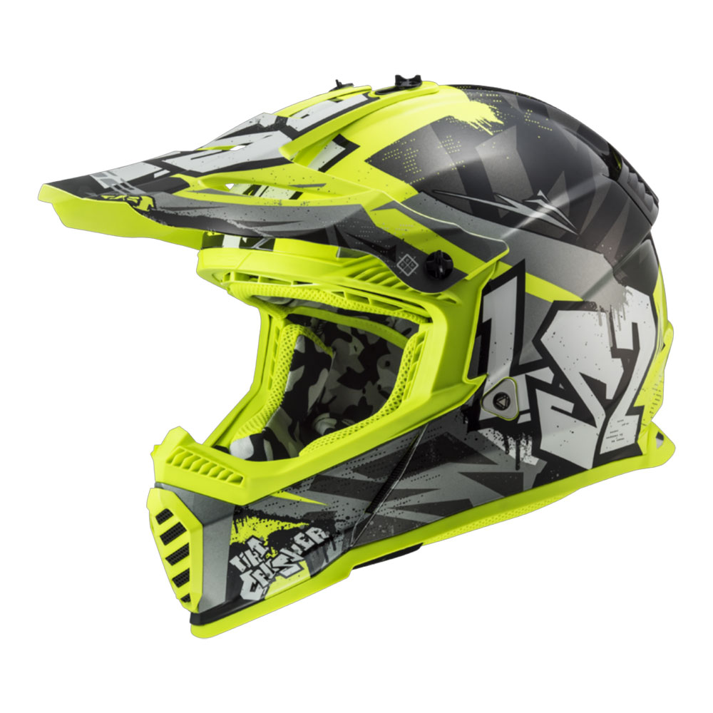 ŠALMAS LS2 FAST 2 MINI CRUSHER VAIKAMS JUODAS/GELTONAS