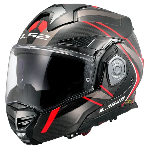 Šalmas LS2 Advant X Carbon Future II Raudona/Juoda