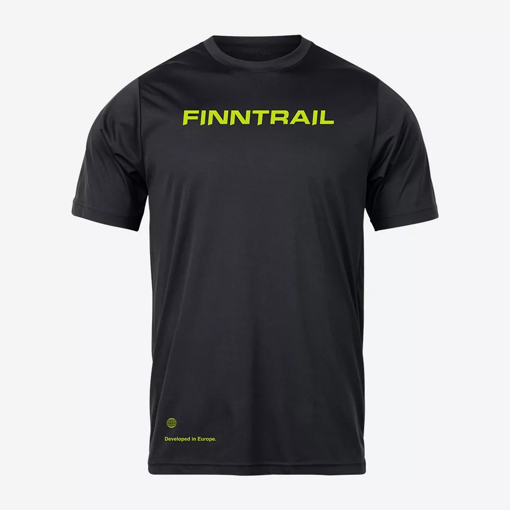 MARŠKINĖLIAI FINNTRAIL LOGO QR JUODI