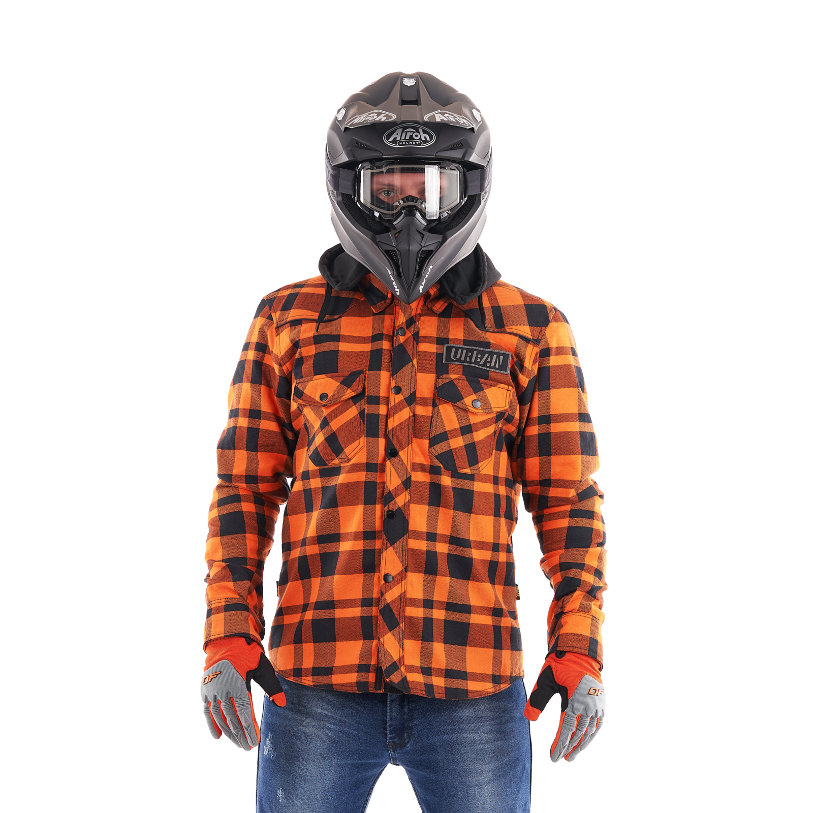 MOTO MARŠKINIAI DRAGONFLY STREETFIGTER ORANŽINIAI UNISEX