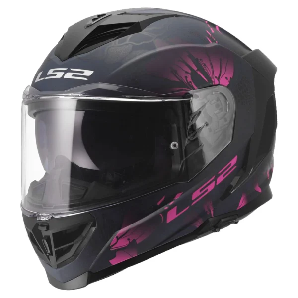 ŠALMAS LS2 STORM III BURST JUODAS / ROŽINIS
