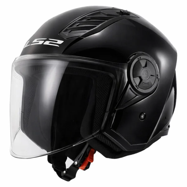 ŠALMAS LS2 OF616 AIRFLOW II SOLID – BLIZGIAI JUODAS