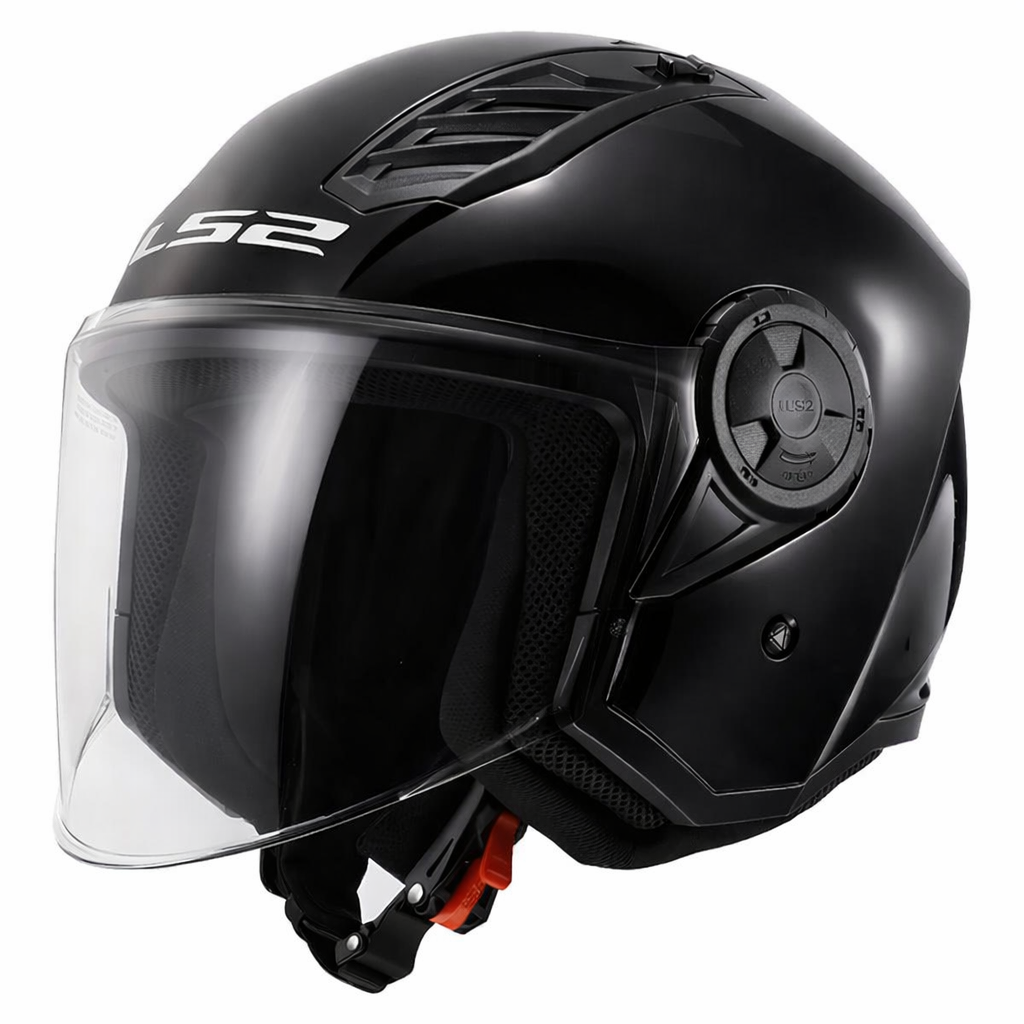 ŠALMAS LS2 OF616 AIRFLOW II SOLID – BLIZGIAI JUODAS