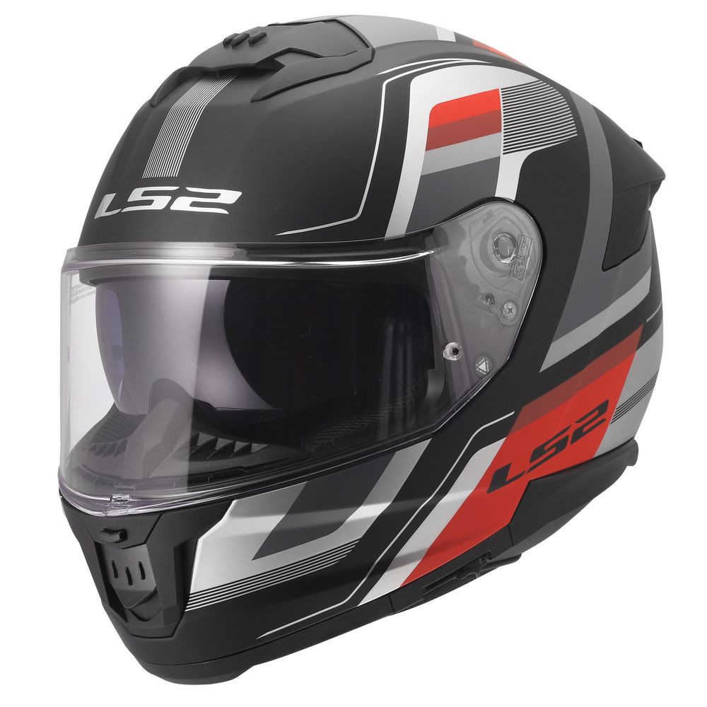 ŠALMAS LS2 FF808 STREAM II VINTAGE – JUODA / PILKA / RAUDONA