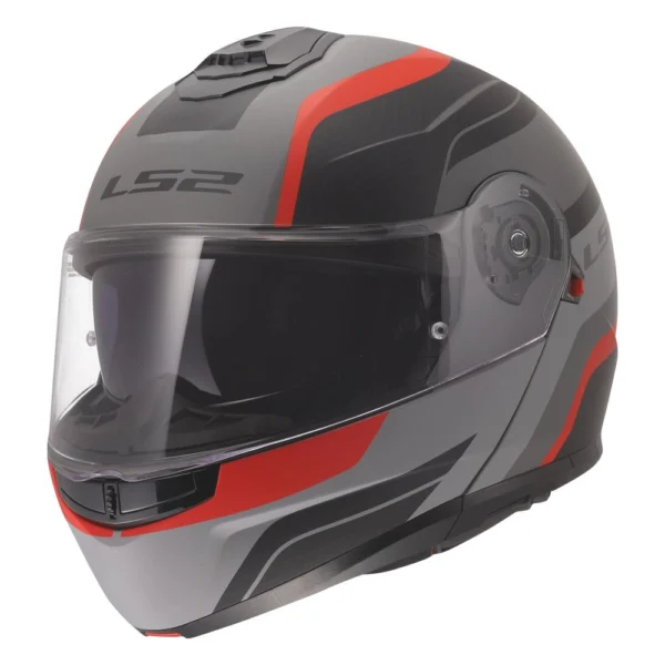 ŠALMAS LS2 FF908 STROBE II MONZA – JUODA / PILKA / RAUDONA SPALVA