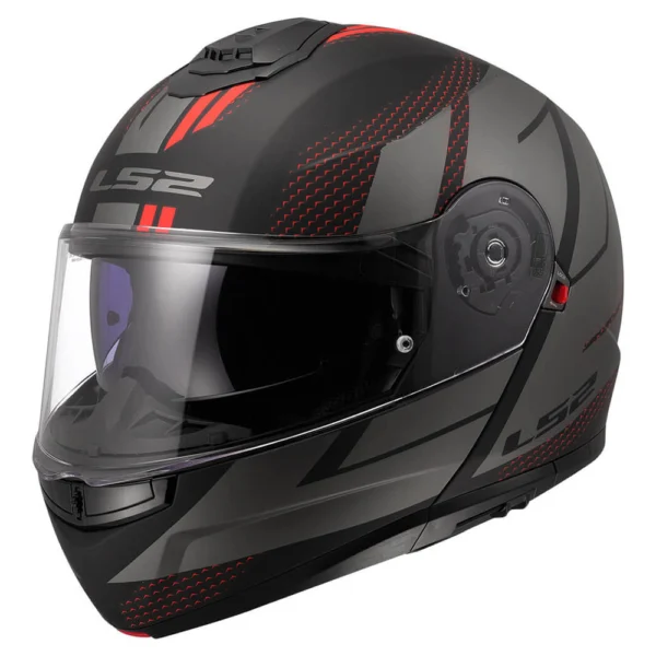 ŠALMAS LS2 FF908 STROBE II CODE – JUODA/PILKA SPALVA