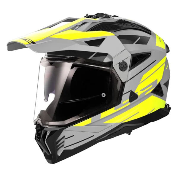 ŠALMAS LS2 MX702 PIONEER II NAMIB – MATINĖ PILKA FLUO GELTONA SPALVA