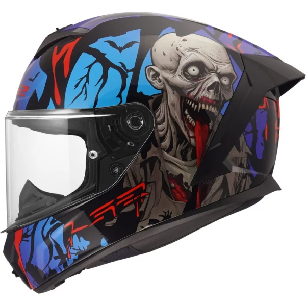 ŠALMAS LS2 RAPID III ZOMBIE II RAUDONA MĖLYNA